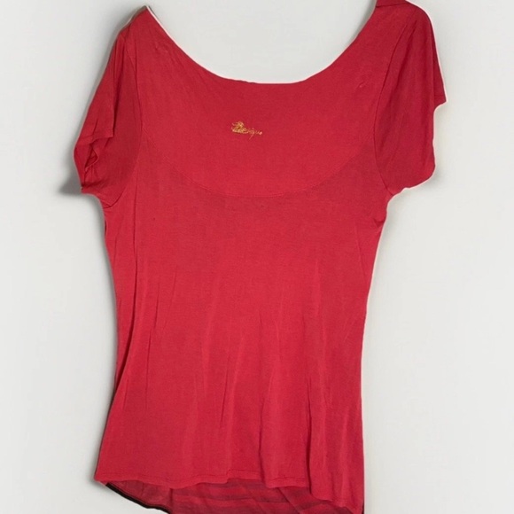 Desigual Red Off Shoulder Artistic Women’s Shirt Love Poem Size XXL Boho Relaxed - Picture 2 of 7